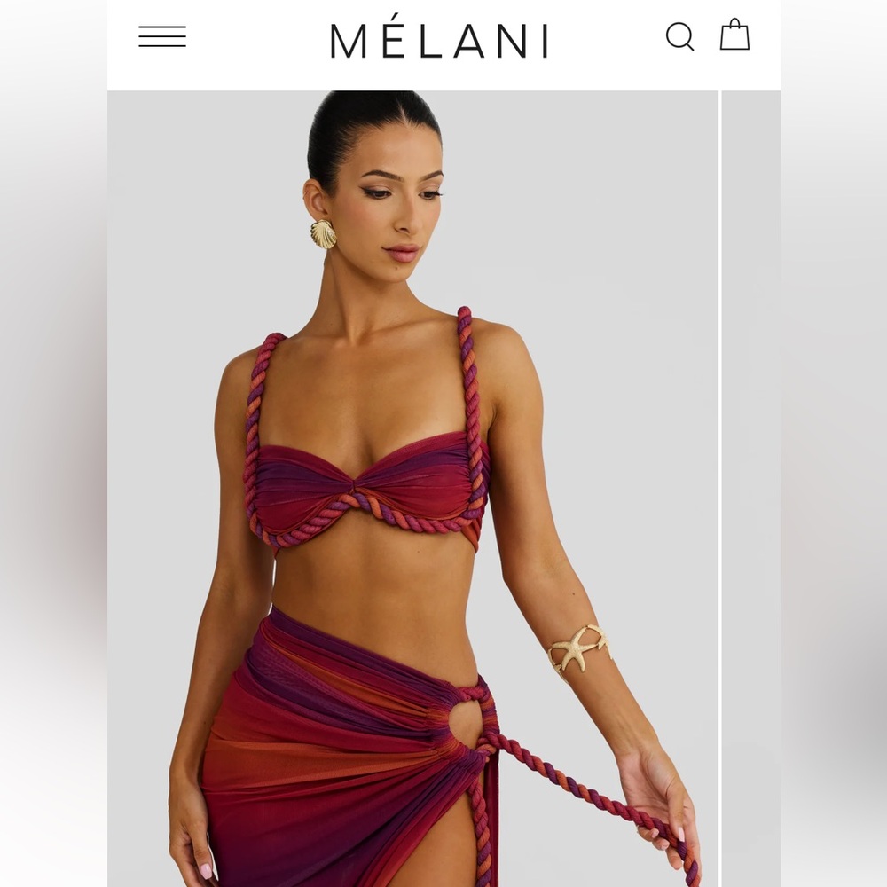 Vibrant Twist Bikini Coverup Matching Set - Top & Bottom Skirt